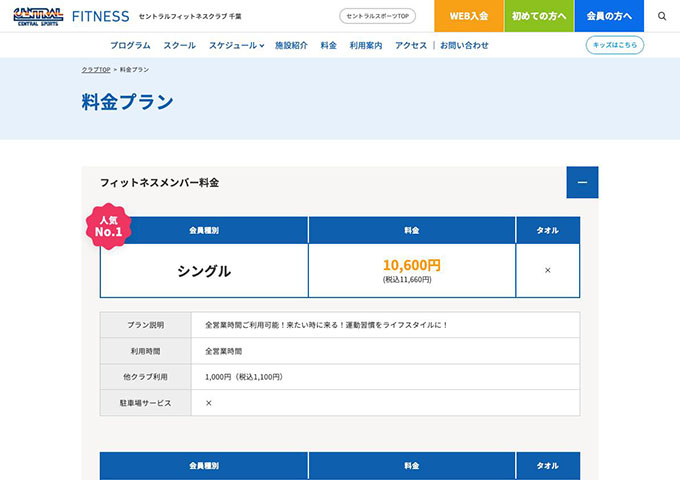 セントラルフィットネスクラブ 千葉【スチューデント料金】