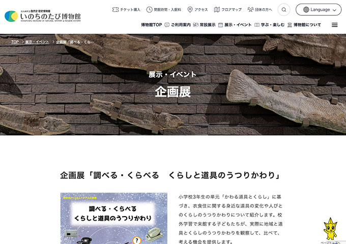 いのちのたび博物館「調べる・くらべる くらしと道具のうつりかわり」【高大生料金】