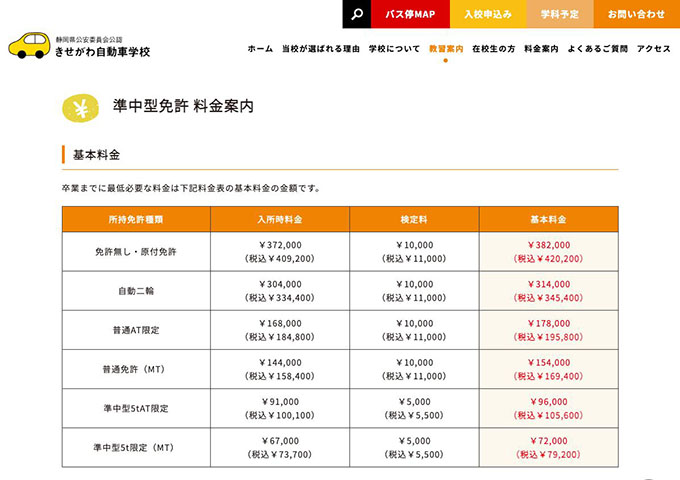 きせがわ自動車学校｜準中型免許【学割料金がございます】